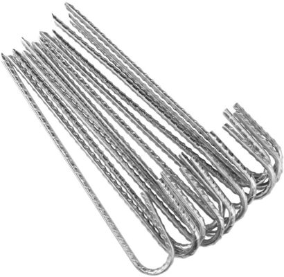 qualité  Durable Galvanized Rebar Stakes, Heavy Duty Ground 12 Inch Stakes J-Hooks For Camping Tent usine